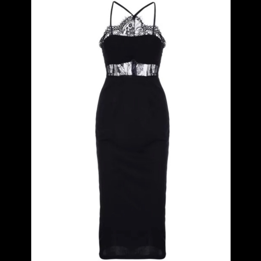 Midi lace bodycon dress. NWOT
